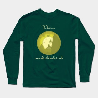 Mountain Climbing Silhouette Illustration Long Sleeve T-Shirt